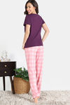 Zivame Farm Lore Knit Cotton Pyjama Set - Blackberry Wine — thumbnail 4